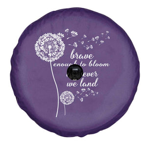 Purple Up For Military Kids Spare Tire Cover Brave Enough To Bloom Wherever We Land Month of Military Child TS02 Print Your Wear