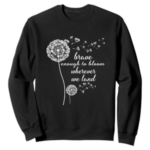 Purple Up For Military Kids Sweatshirt Brave Enough To Bloom Wherever We Land Month of Military Child TS02 Black Print Your Wear