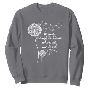 Purple Up For Military Kids Sweatshirt Brave Enough To Bloom Wherever We Land Month of Military Child TS02 Charcoal Print Your Wear