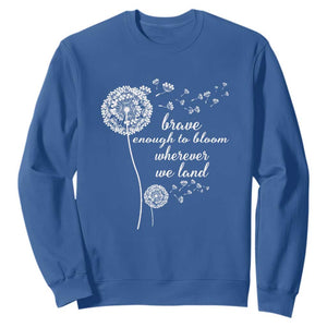 Purple Up For Military Kids Sweatshirt Brave Enough To Bloom Wherever We Land Month of Military Child TS02 Royal Blue Print Your Wear
