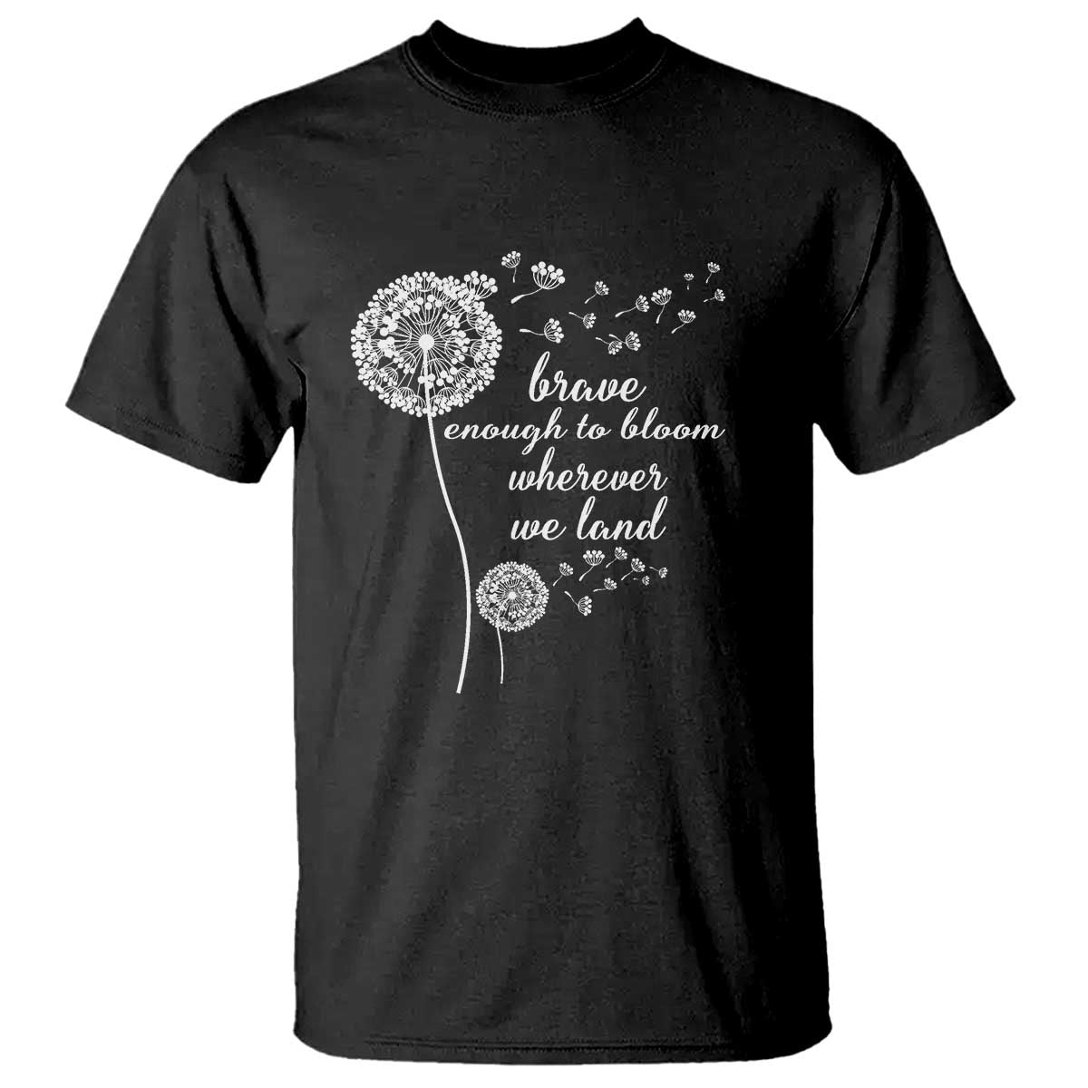 Purple Up For Military Kids T Shirt Brave Enough To Bloom Wherever We Land Month of Military Child TS02 Black Print Your Wear