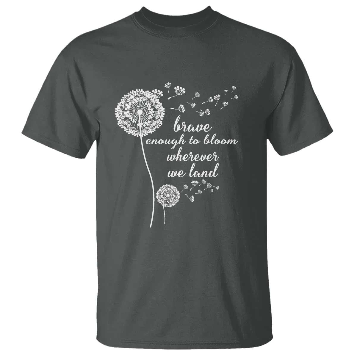 Purple Up For Military Kids T Shirt Brave Enough To Bloom Wherever We Land Month of Military Child TS02 Dark Heather Print Your Wear