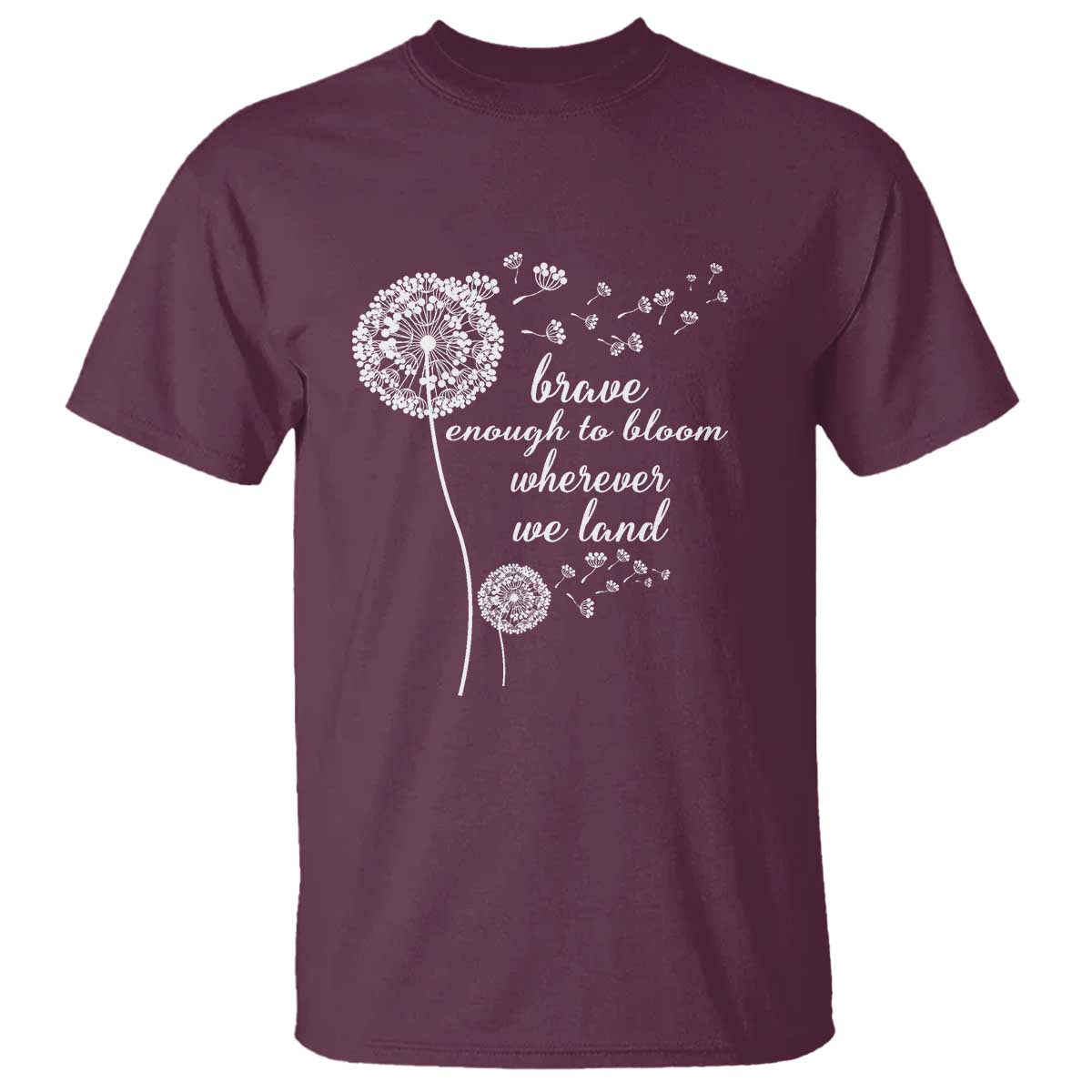 Purple Up For Military Kids T Shirt Brave Enough To Bloom Wherever We Land Month of Military Child TS02 Maroon Print Your Wear
