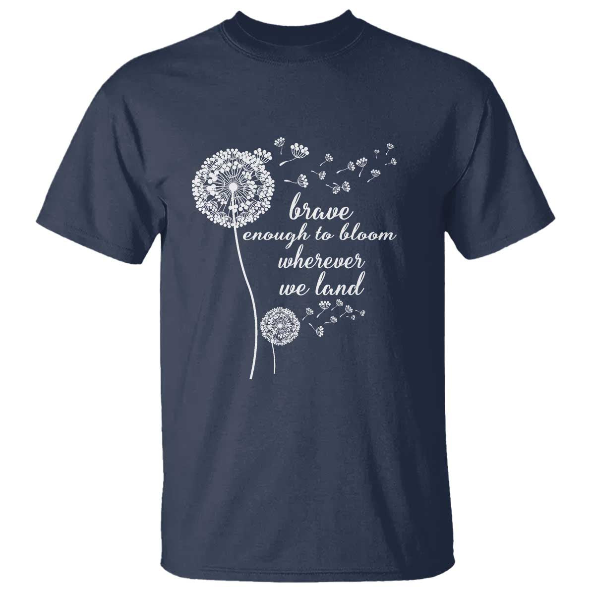 Purple Up For Military Kids T Shirt Brave Enough To Bloom Wherever We Land Month of Military Child TS02 Navy Print Your Wear