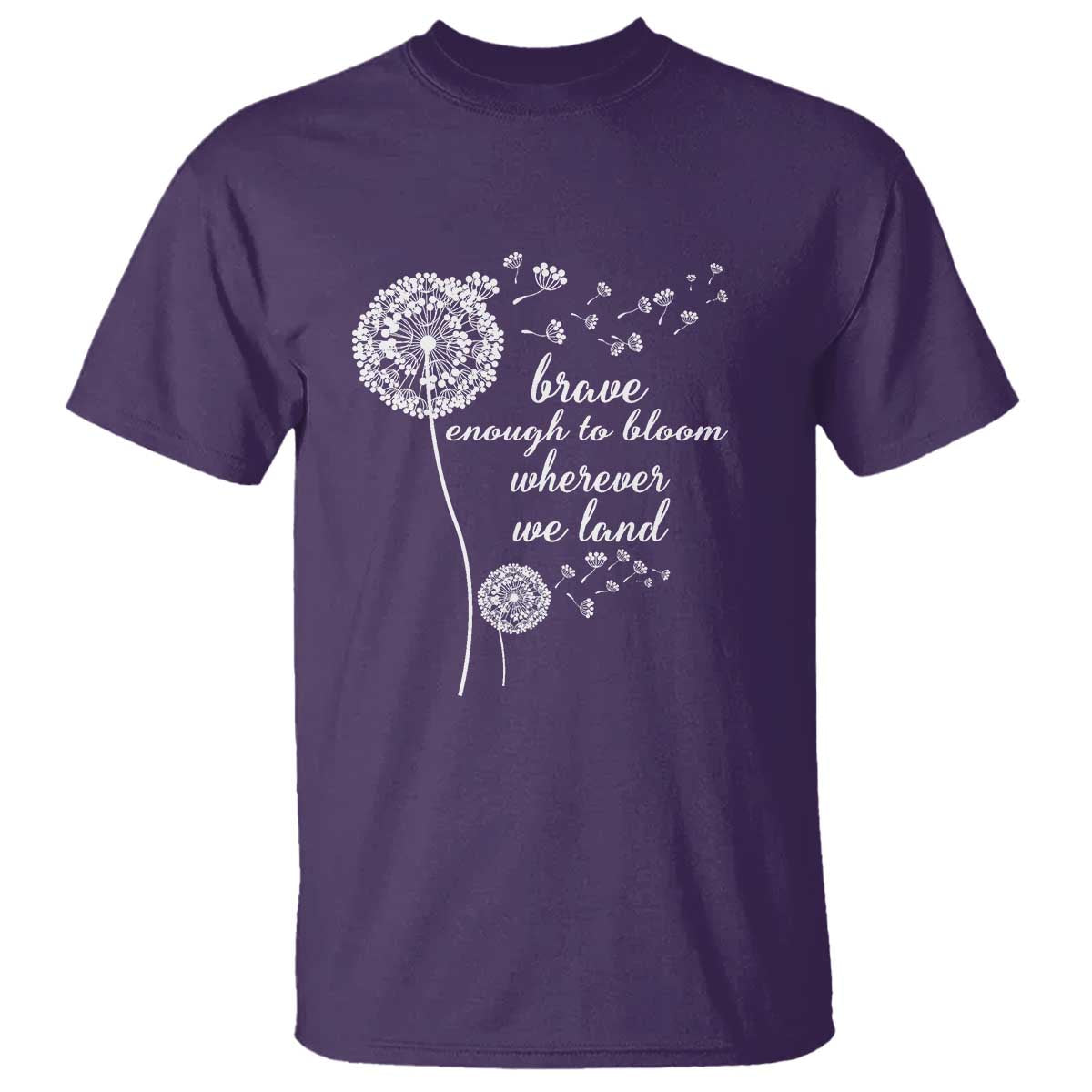 Purple Up For Military Kids T Shirt Brave Enough To Bloom Wherever We Land Month of Military Child TS02 Purple Print Your Wear