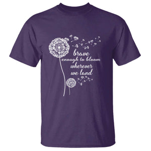 Purple Up For Military Kids T Shirt Brave Enough To Bloom Wherever We Land Month of Military Child TS02 Purple Print Your Wear
