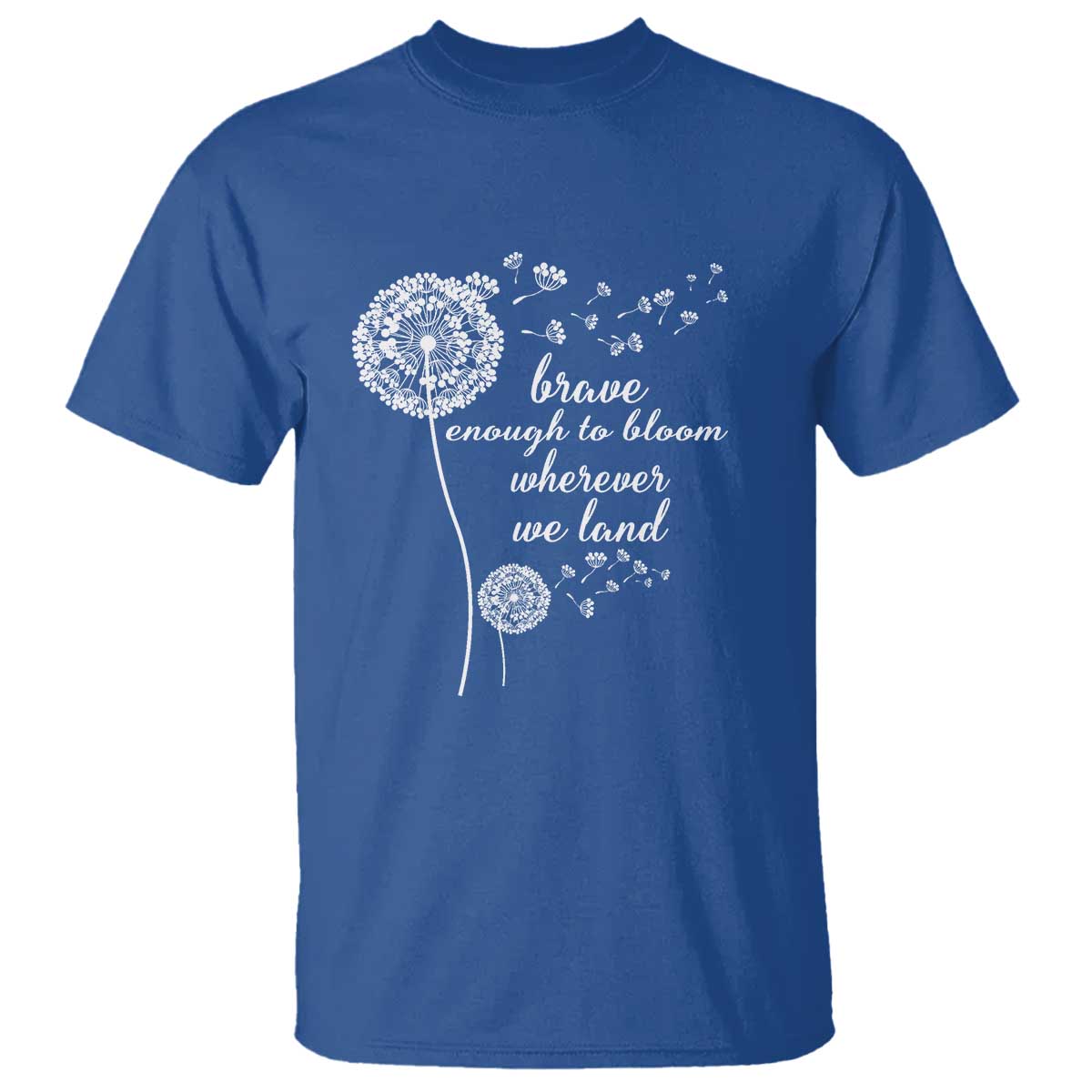 Purple Up For Military Kids T Shirt Brave Enough To Bloom Wherever We Land Month of Military Child TS02 Royal Blue Print Your Wear