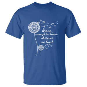 Purple Up For Military Kids T Shirt Brave Enough To Bloom Wherever We Land Month of Military Child TS02 Royal Blue Print Your Wear
