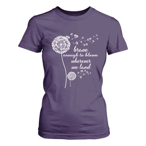 Purple Up For Military Kids T Shirt For Women Brave Enough To Bloom Wherever We Land Month of Military Child TS02 Purple Print Your Wear