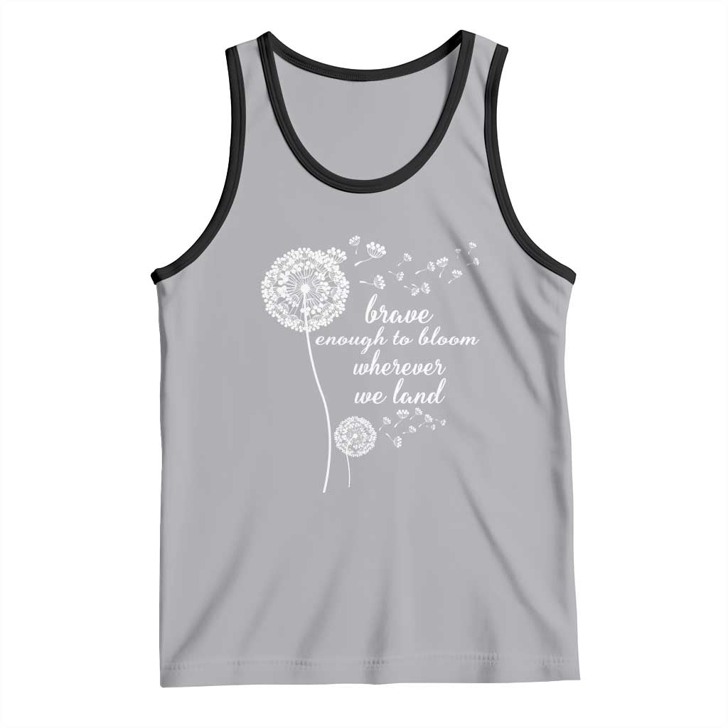 Purple Up For Military Kids Tank Top Brave Enough To Bloom Wherever We Land Month of Military Child TS02 Athletic Heather Black Print Your Wear
