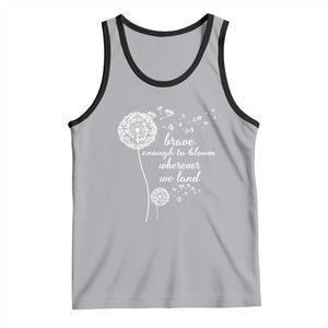 Purple Up For Military Kids Tank Top Brave Enough To Bloom Wherever We Land Month of Military Child TS02 Athletic Heather Black Print Your Wear