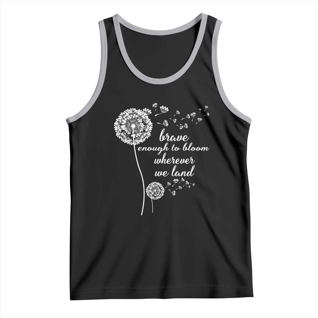 Purple Up For Military Kids Tank Top Brave Enough To Bloom Wherever We Land Month of Military Child TS02 Black Athletic Heather Print Your Wear