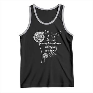 Purple Up For Military Kids Tank Top Brave Enough To Bloom Wherever We Land Month of Military Child TS02 Black Athletic Heather Print Your Wear