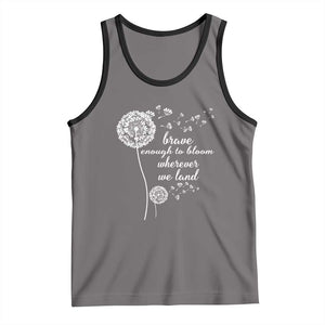 Purple Up For Military Kids Tank Top Brave Enough To Bloom Wherever We Land Month of Military Child TS02 Deep Heather Black Print Your Wear
