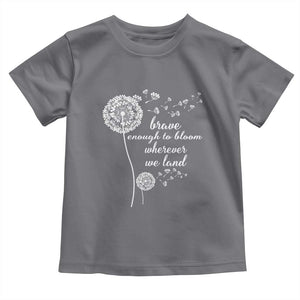 Purple Up For Military Kids Toddler T Shirt Brave Enough To Bloom Wherever We Land Month of Military Child TS02 Charcoal Print Your Wear