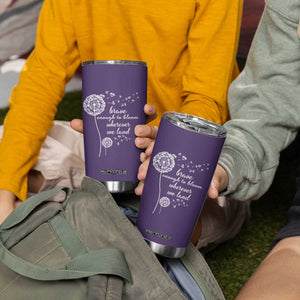Purple Up For Military Kids Tumbler Cup Brave Enough To Bloom Wherever We Land Month of Military Child TS02 Print Your Wear