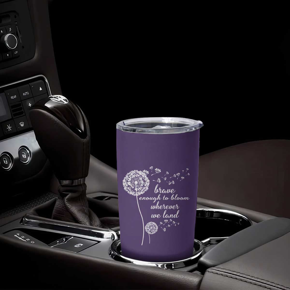 Purple Up For Military Kids Tumbler Cup Brave Enough To Bloom Wherever We Land Month of Military Child TS02 Print Your Wear