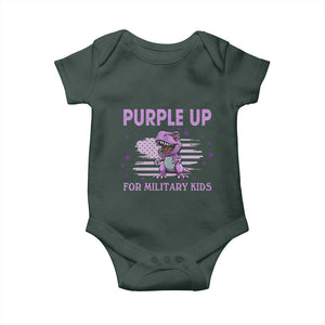 Purple Up For Military Kids Baby Onesie Military Child Month Dinosaur American Flag TS02 Print Your Wear