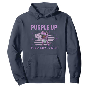 Purple Up For Military Kids Hoodie Military Child Month Dinosaur American Flag TS02 Navy Print Your Wear