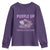 Purple Up For Military Kids Youth Sweatshirt Military Child Month Dinosaur American Flag TS02 Purple Print Your Wear
