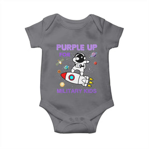 Purple Up For Military Kids Baby Onesie Military Child Month Astronaut Outer Space TS02 Charcoal Print Your Wear