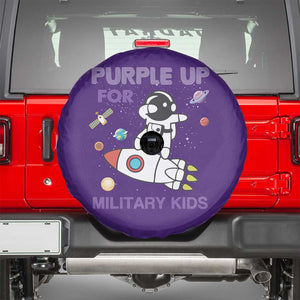 Purple Up For Military Kids Spare Tire Cover Military Child Month Astronaut Outer Space TS02 Purple Print Your Wear