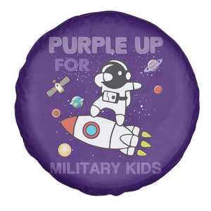 Purple Up For Military Kids Spare Tire Cover Military Child Month Astronaut Outer Space TS02 Print Your Wear