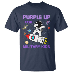 Purple Up For Military Kids T Shirt Military Child Month Astronaut Outer Space TS02 Navy Print Your Wear