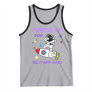 Purple Up For Military Kids Tank Top Military Child Month Astronaut Outer Space TS02 Athletic Heather Black Print Your Wear