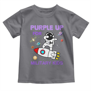 Purple Up For Military Kids Toddler T Shirt Military Child Month Astronaut Outer Space TS02 Charcoal Print Your Wear