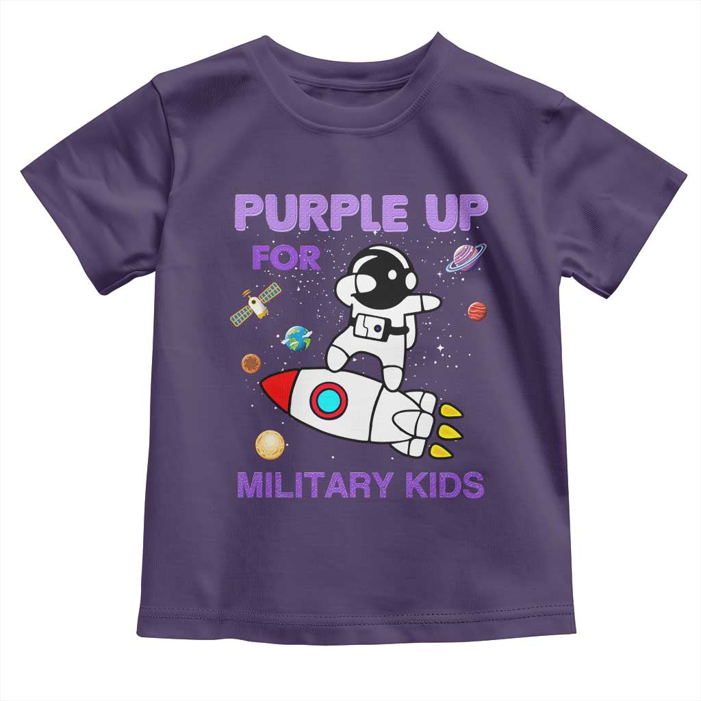 Purple Up For Military Kids Toddler T Shirt Military Child Month Astronaut Outer Space TS02 Purple Print Your Wear