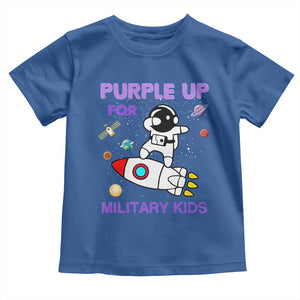 Purple Up For Military Kids Toddler T Shirt Military Child Month Astronaut Outer Space TS02 Royal Blue Print Your Wear