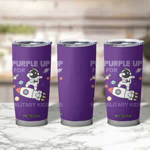 Purple Up For Military Kids Tumbler Cup Military Child Month Astronaut Outer Space TS02 Print Your Wear
