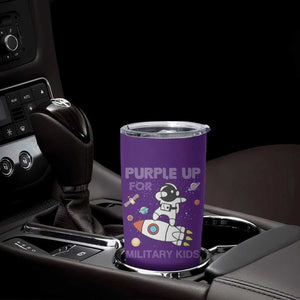 Purple Up For Military Kids Tumbler Cup Military Child Month Astronaut Outer Space TS02 Print Your Wear