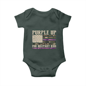 Purple Up For Military Kids Baby Onesie Military Child Month USA Flag Camouflage TS02 Print Your Wear