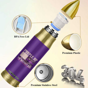 Purple Up For Military Kids Bullet Tumbler Military Child Month USA Flag Camouflage TS02 Print Your Wear