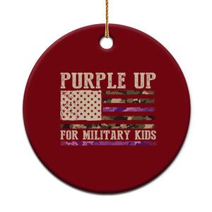 Purple Up For Military Kids Ceramic Ornament Military Child Month USA Flag Camouflage TS02 1pc Red Print Your Wear