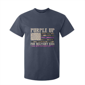 Purple Up For Military Kids T Shirt For Kid Military Child Month USA Flag Camouflage TS02 Navy Print Your Wear