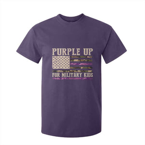 Purple Up For Military Kids T Shirt For Kid Military Child Month USA Flag Camouflage TS02 Purple Print Your Wear