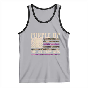 Purple Up For Military Kids Tank Top Military Child Month USA Flag Camouflage TS02 Athletic Heather Black Print Your Wear
