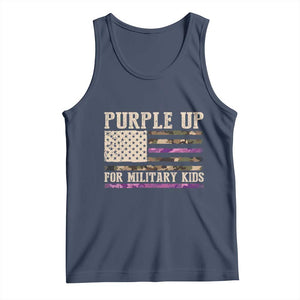 Purple Up For Military Kids Tank Top Military Child Month USA Flag Camouflage TS02 Navy Print Your Wear