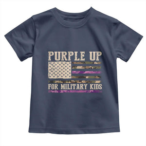 Purple Up For Military Kids Toddler T Shirt Military Child Month USA Flag Camouflage TS02 Navy Print Your Wear