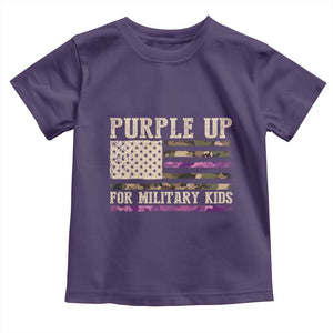 Purple Up For Military Kids Toddler T Shirt Military Child Month USA Flag Camouflage TS02 Purple Print Your Wear