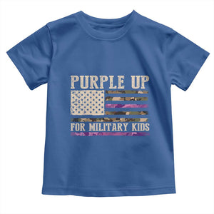Purple Up For Military Kids Toddler T Shirt Military Child Month USA Flag Camouflage TS02 Royal Blue Print Your Wear