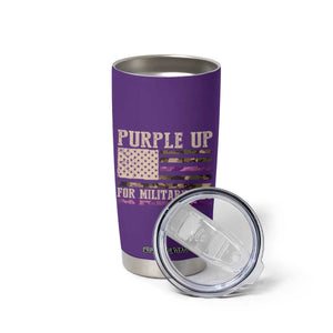 Purple Up For Military Kids Tumbler Cup Military Child Month USA Flag Camouflage TS02 Print Your Wear