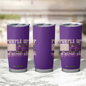 Purple Up For Military Kids Tumbler Cup Military Child Month USA Flag Camouflage TS02 Print Your Wear