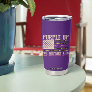 Purple Up For Military Kids Tumbler Cup Military Child Month USA Flag Camouflage TS02 Print Your Wear