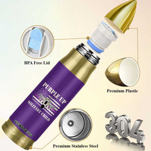Purple Up For Military Kids Bullet Tumbler Month of Military Child Kids Air Force US Flag TS02 Print Your Wear