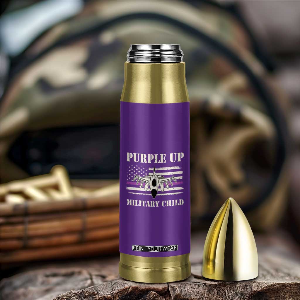 Purple Up For Military Kids Bullet Tumbler Month of Military Child Kids Air Force US Flag TS02 Print Your Wear