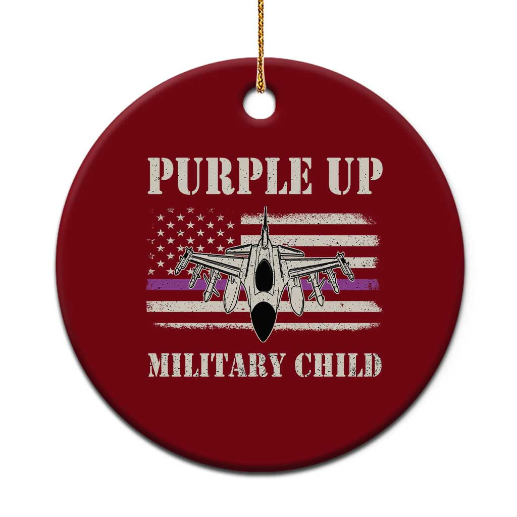 Purple Up For Military Kids Ceramic Ornament Month of Military Child Kids Air Force US Flag TS02 1pc Red Print Your Wear